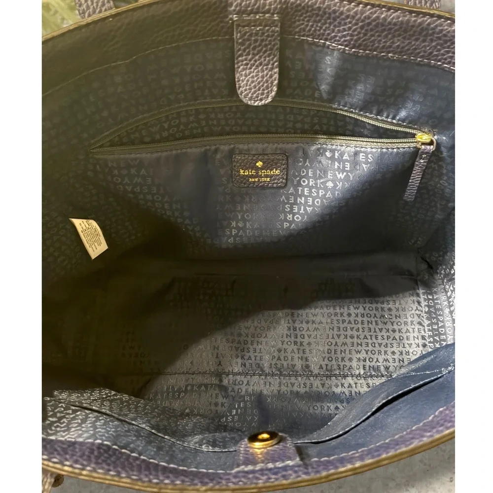 Kate Spade NY Bridge Place Francesca Large Tote French Navy Pebbled Leather NEW